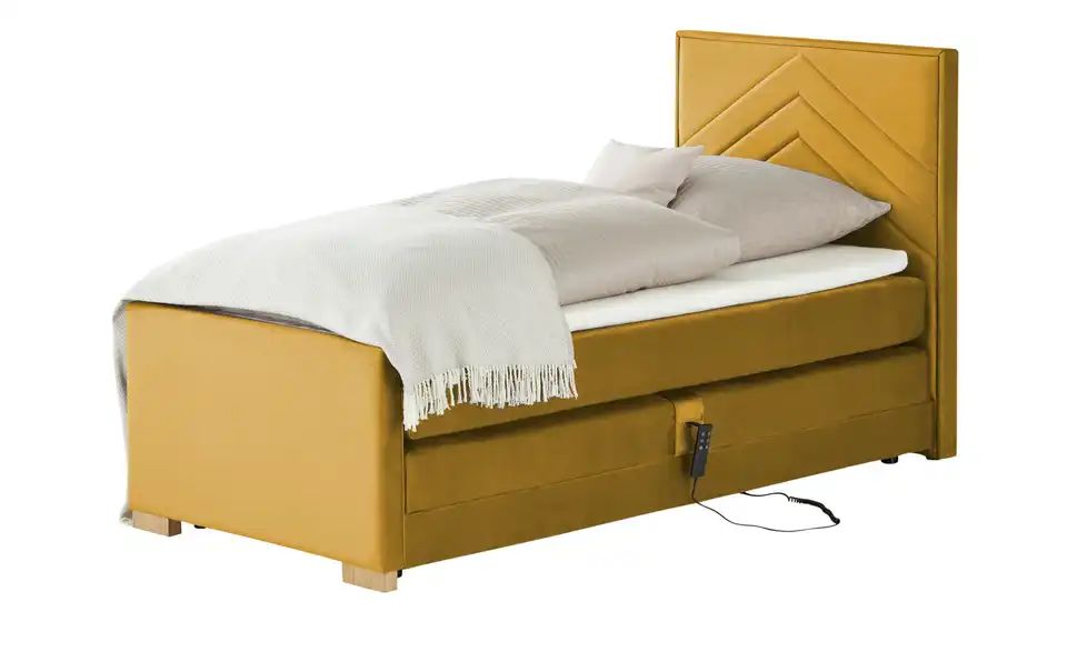 Boxspringbett Nobleman 100x200 cm, Gelb Höffner