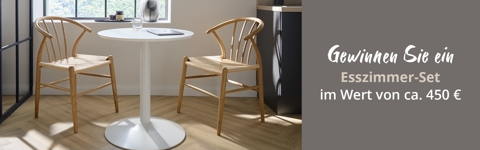 Gewinnen Sie ein Esszimmer-Set im Wert von circa 450 Euro