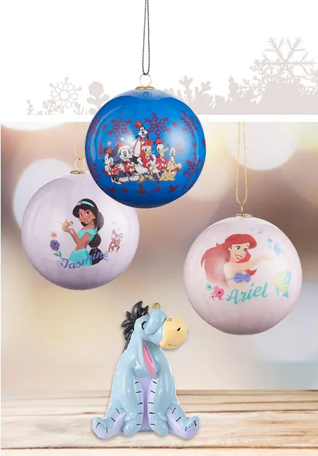 Große Glas-Weihnachtskugeln mit Olaf, Spiderman, Minnie und Mickey Mousse