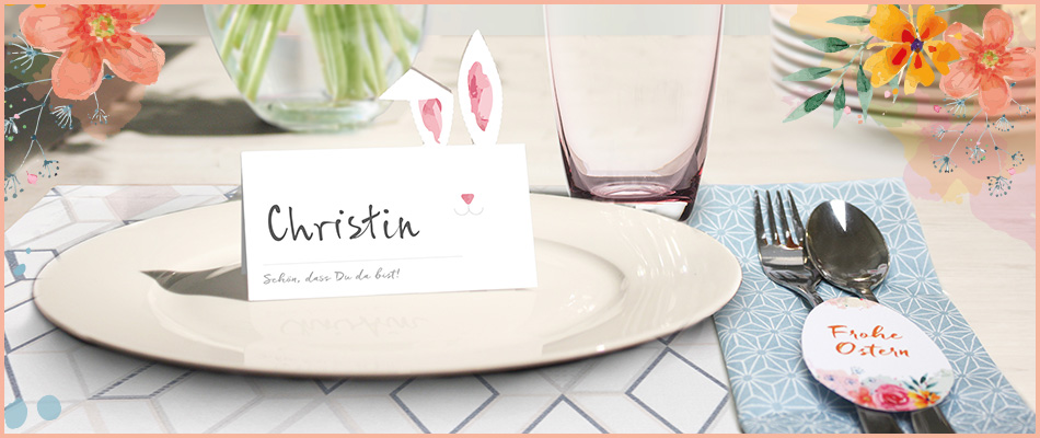 Tischkarten und Anhänger für Ostern