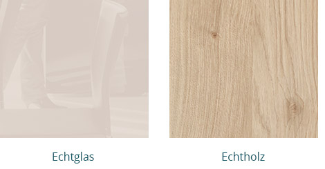 Echtholz und Echtglas