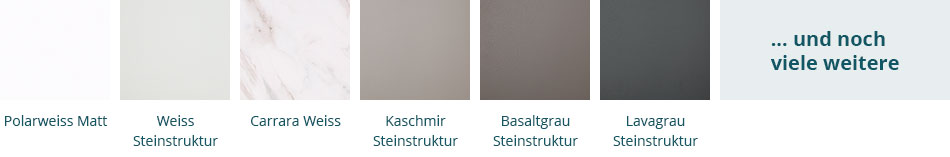 Auswahl an Arbeitsplatten