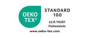 OEKOTEX® Standard 100, 22.0.1.14507 Hohenstein, www.oeko-tex.com