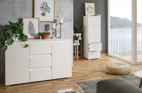 Weiße Kommoden der Serie BEN