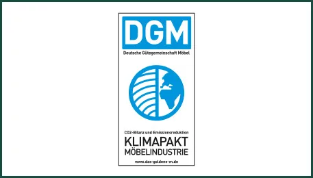 DGM. Deutsche Gütegemeinschaft Möbel, CO2-Bilanz und Emissionsreduktion, Klimapakt Möbelindustrie, www.das-goldene-m.de