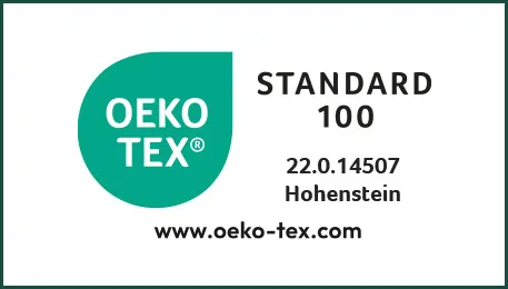OEKOTEX® Standard 100, 22.0.1.14507 Hohenstein HTTI, www.oeko-tex.com