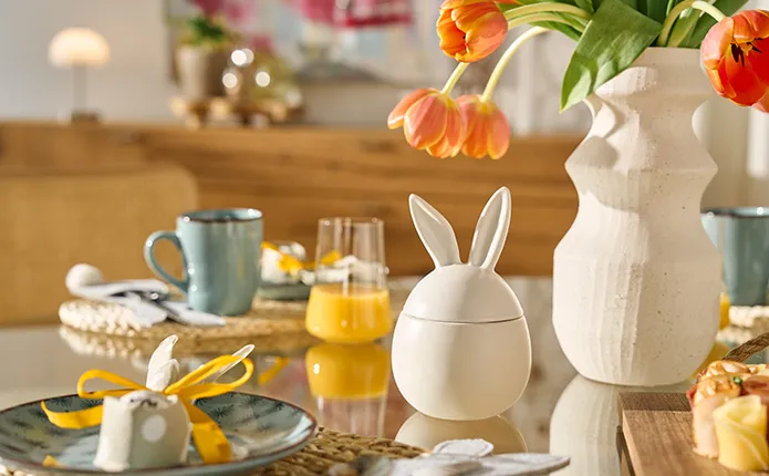 Detailansicht Schale mit Hasenohren