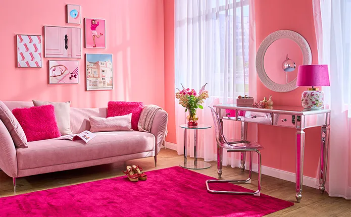 Ansicht Schminkecke mit Sofa