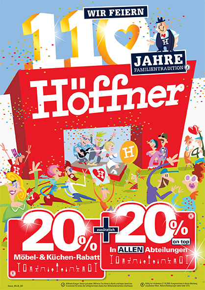 56+ Höffner Rösrath Online Shop, Der slogan „wo wohnen wenig