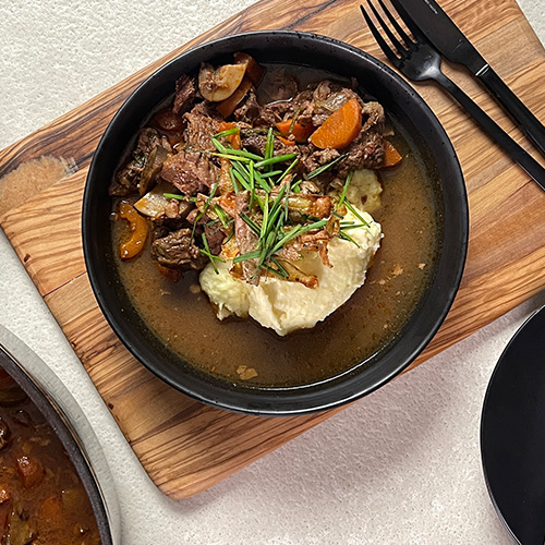 Boeuf Bourguignon im Bräter