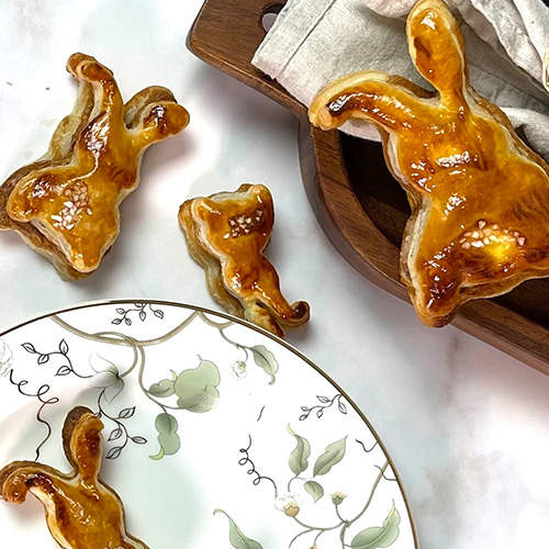 Biscoff-Hasen aus Blätterteig