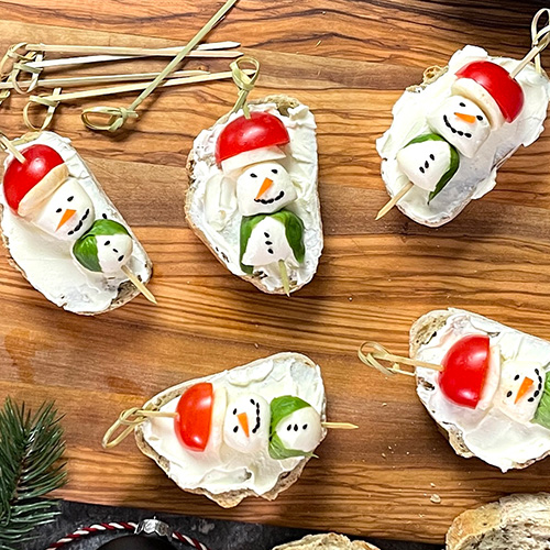 Mozzarella-Schneemänner