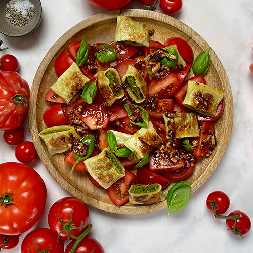 Tomaten-Maultaschensalat asiatisch