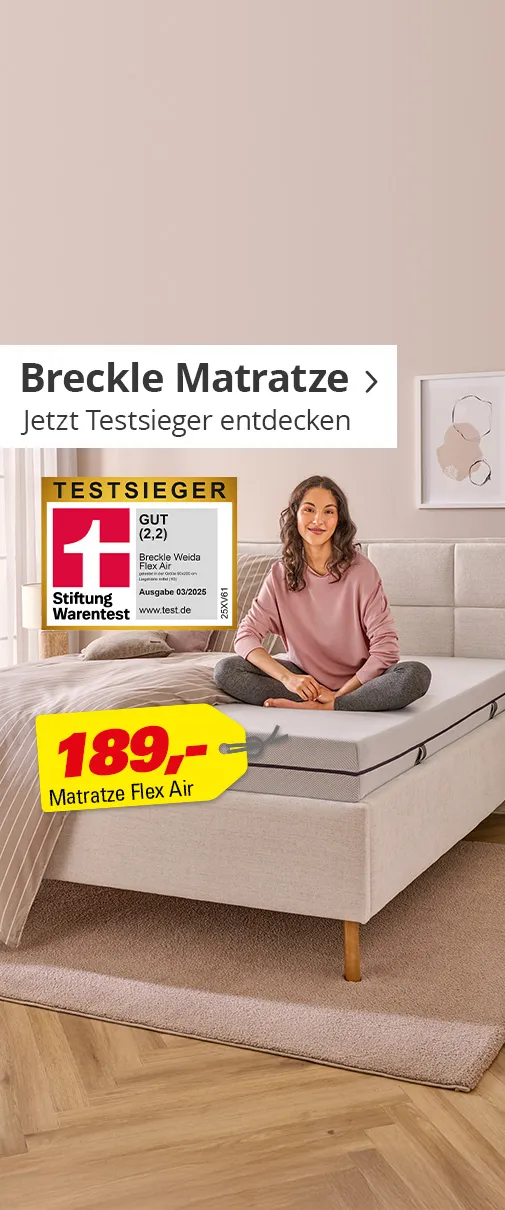 Breckle Matratze - Jetzt Testsieger entdecken. Matratze Flex Air für 189€.
