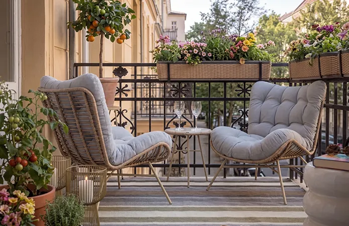 Detailansicht vom Balkonset