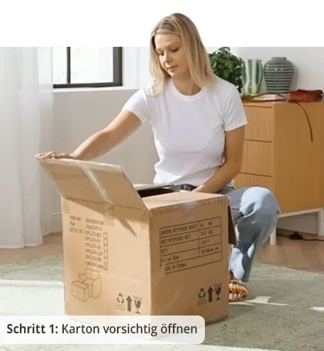 Schritt 1: Karton vorsichtig öffnen