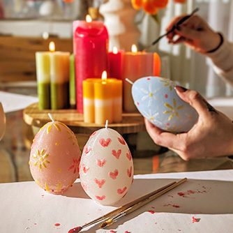 Bemalte Eierkerzen DIY