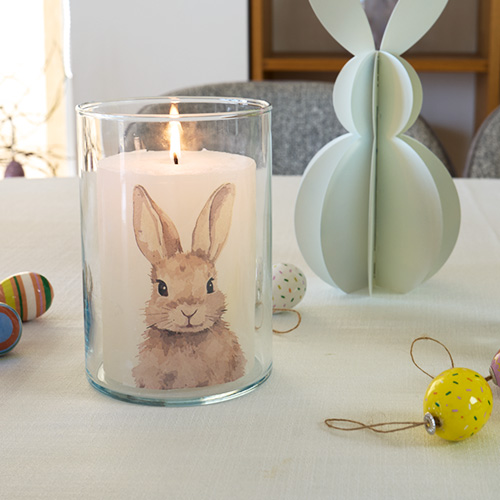 Osterkerze mit Serviettendruck