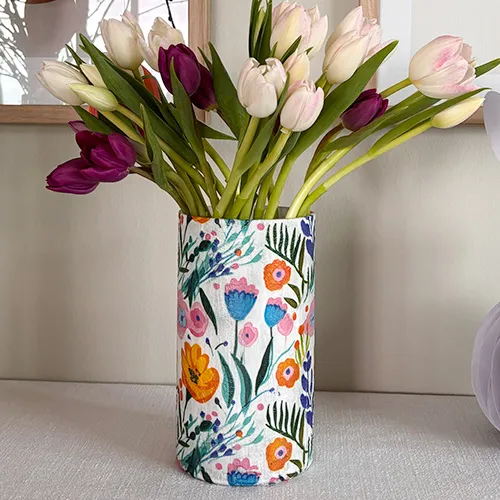 Vase mit Serviettendruck - DIY