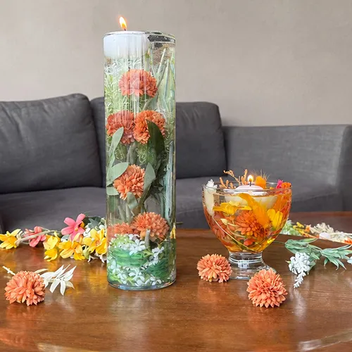 Vasendeko mit Trockenblumen unter Wasser - DIY