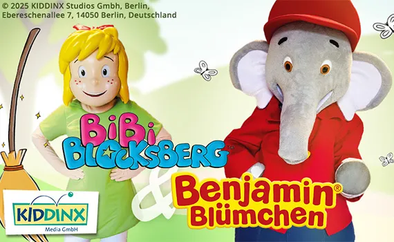 Bibi Blocksberg & Benjamin Blümchen. Kiddinx Media GmbH. © 2025 KIDDINX Studios Gmbh, Berlin, Ebereschenallee 7, 14050 Berlin, Deutschland