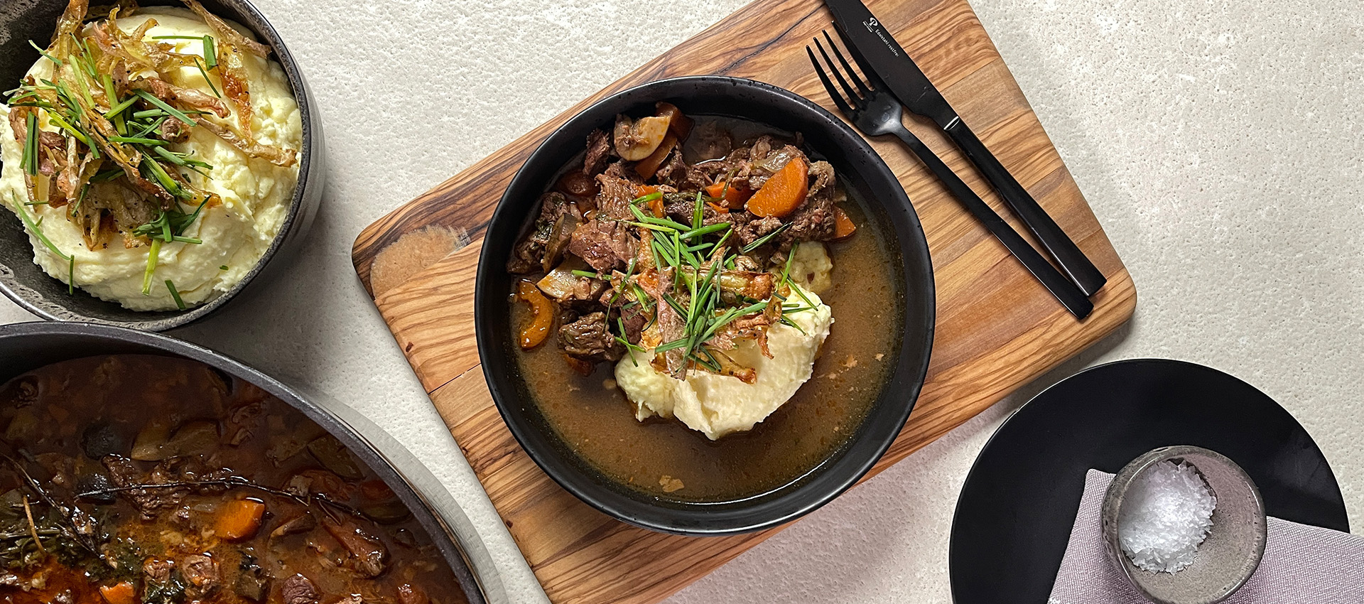 Boeuf Bourguignon im Bräter