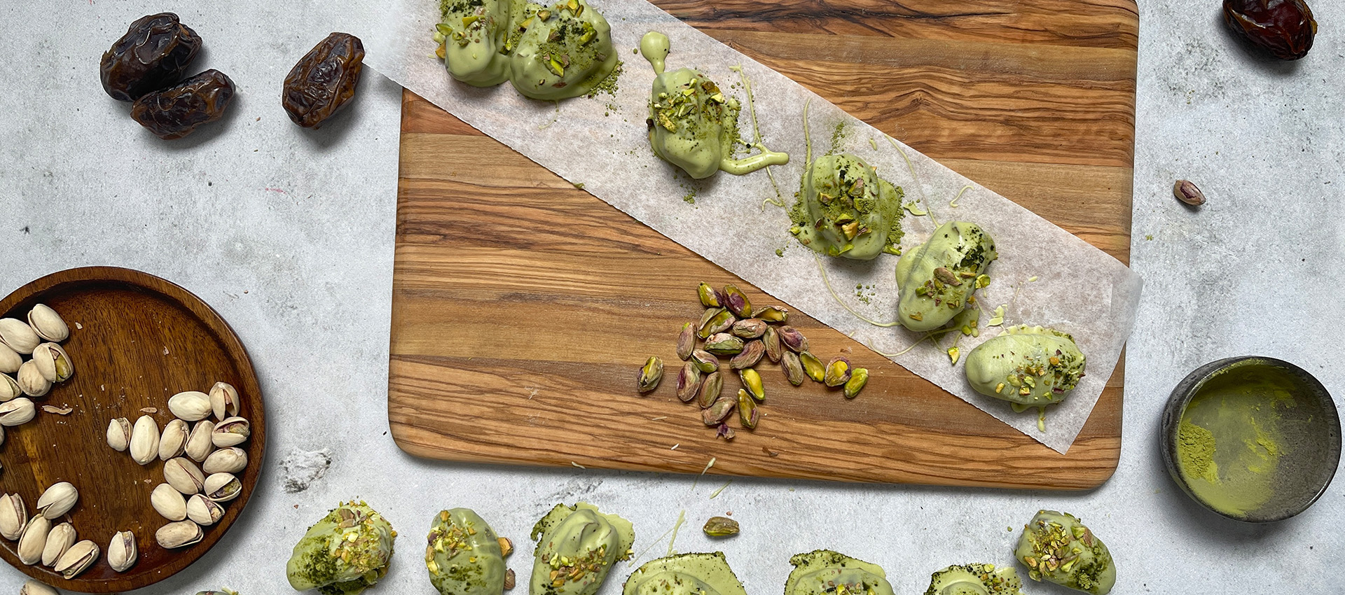Matcha-Pistazien-Datteln