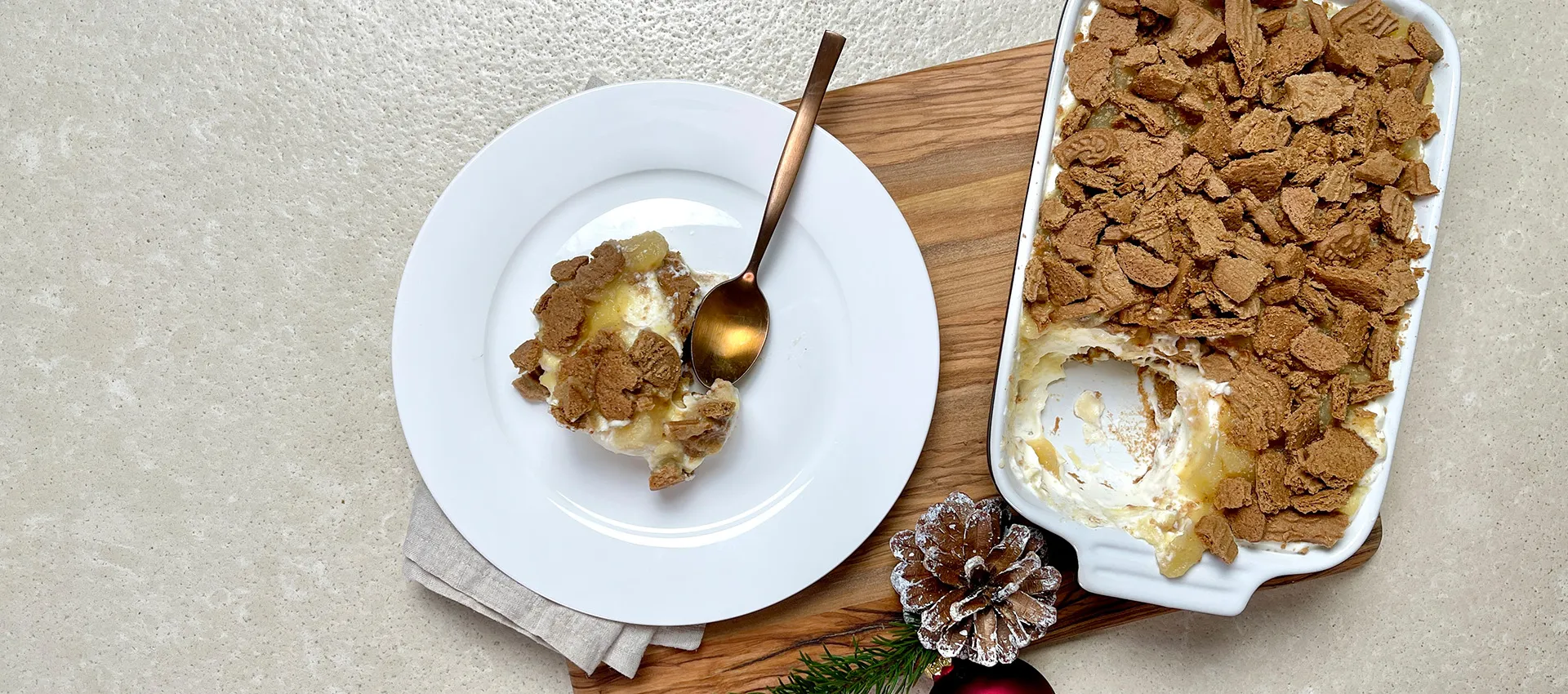 Schnelles Apfel-Quark-Tiramisu mit Spekulatius