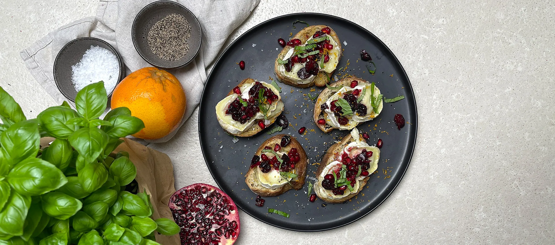 Ziegenkäse-Cranberry-Bruschetta