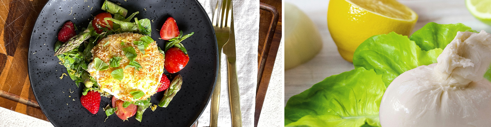 Burrata auf Frühlingssalat