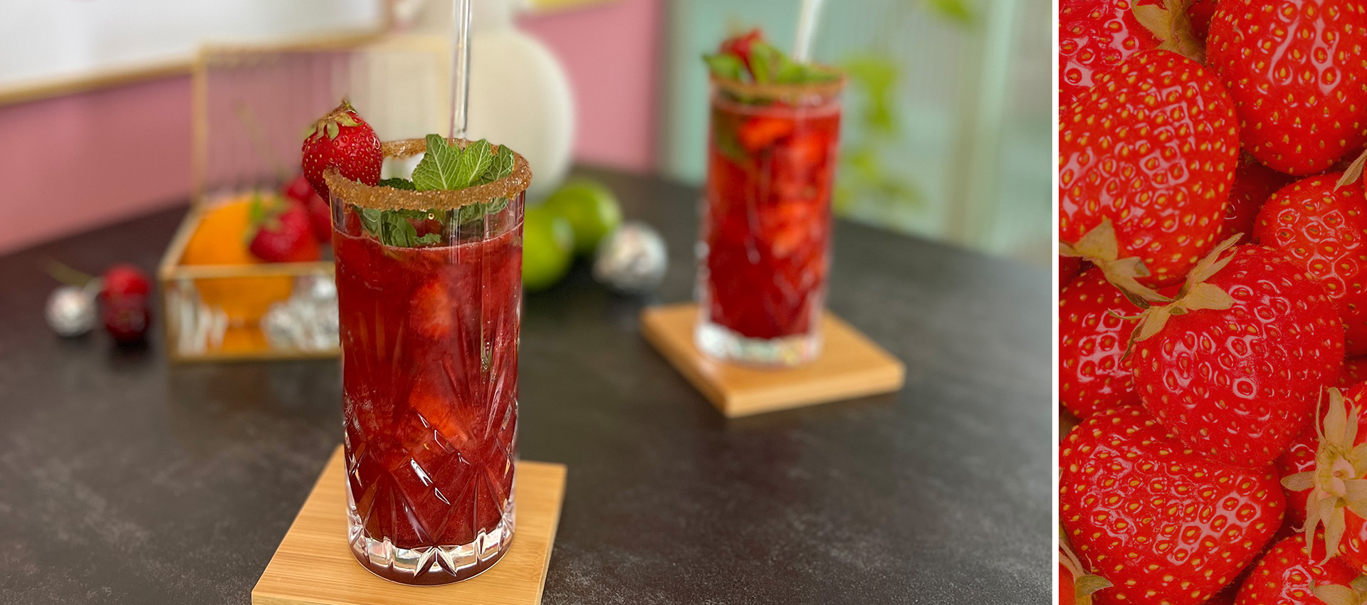 Erdbeer Mojito Mocktail