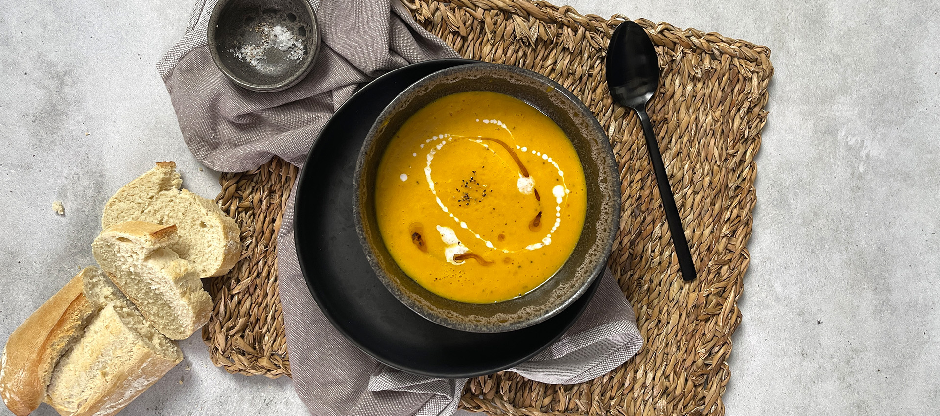 Geröstete Kürbissuppe aus dem Backofen