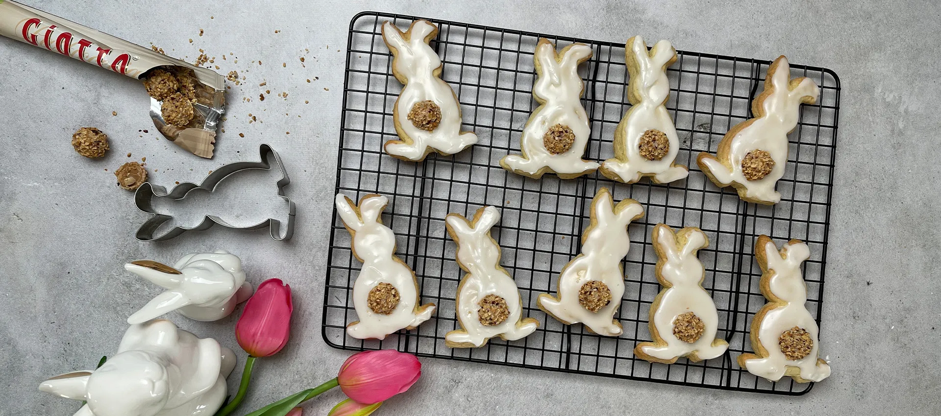 Osterhasen mit Giotto-Bommelschwänzchen