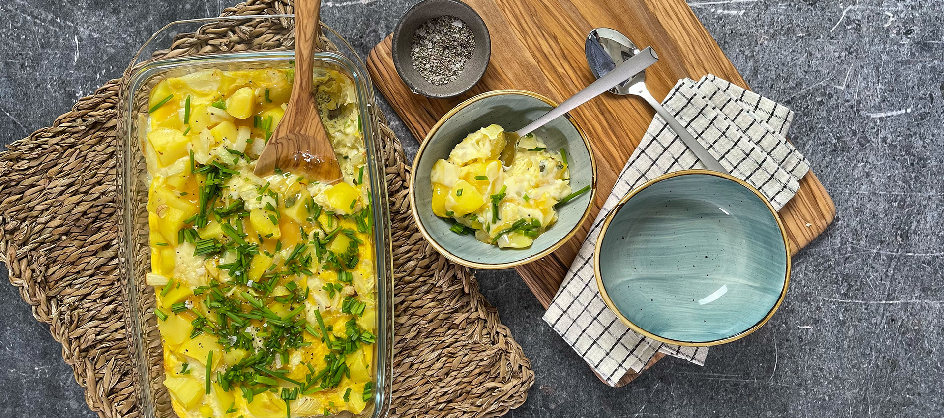 Kartoffelauflauf mit Raclettekäse nach Art einer spanischen Tortilla