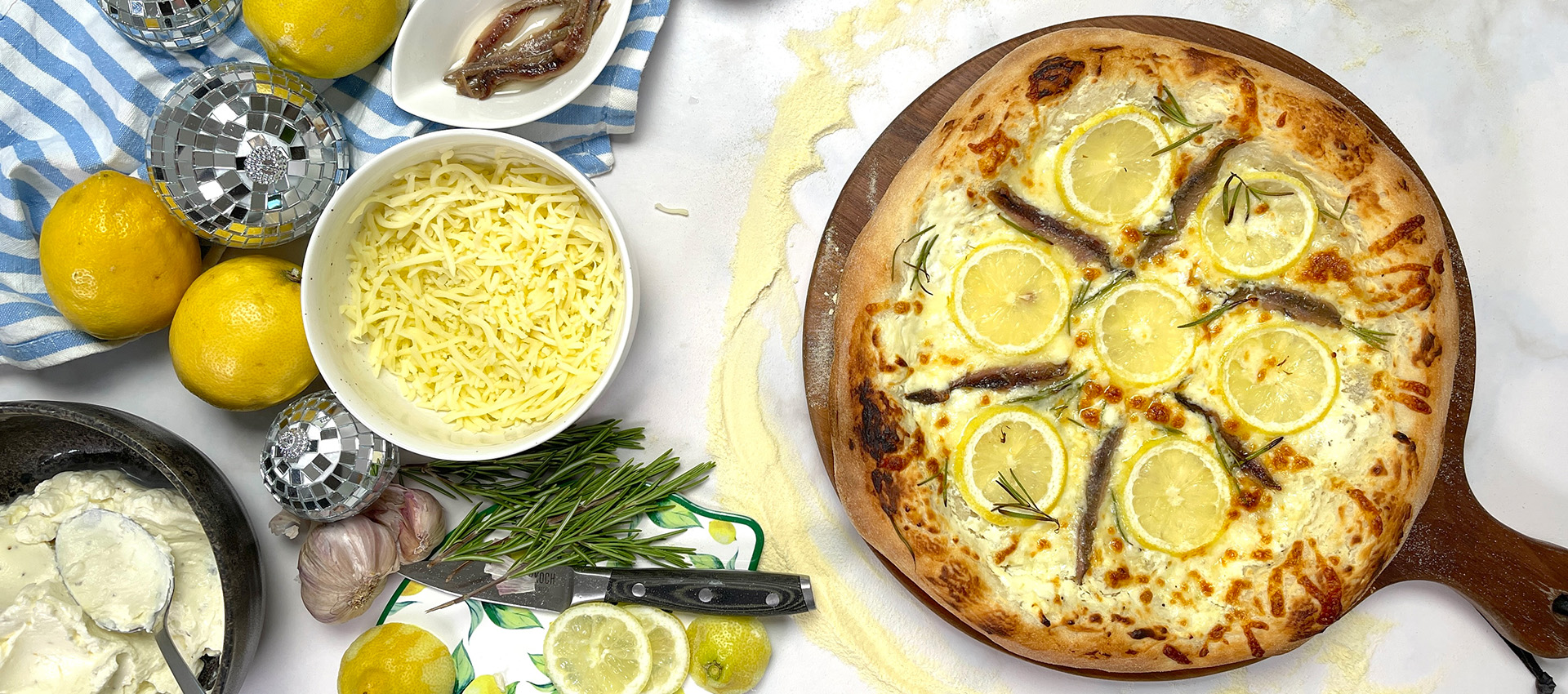 Pizza al limone e acciuga
