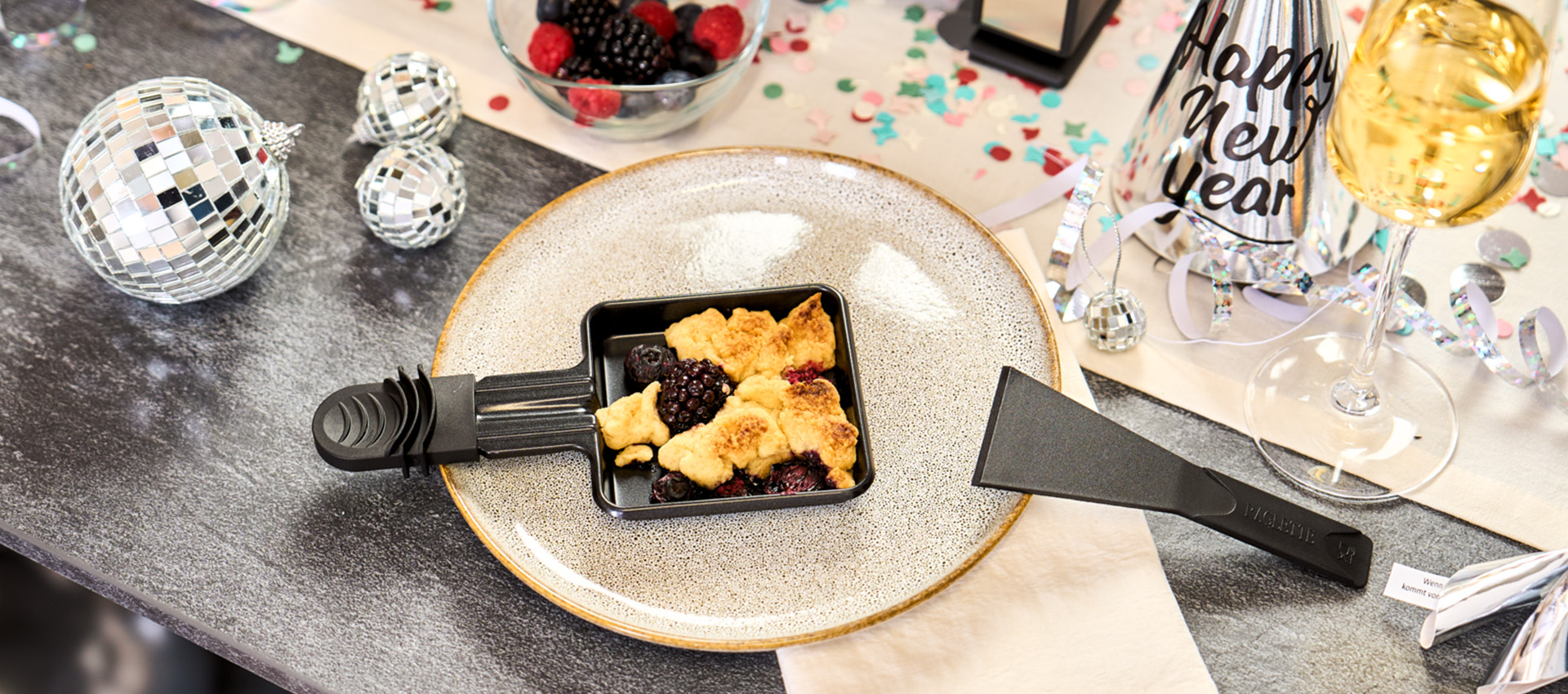 Frucht-Crumble vom Raclette-Grill