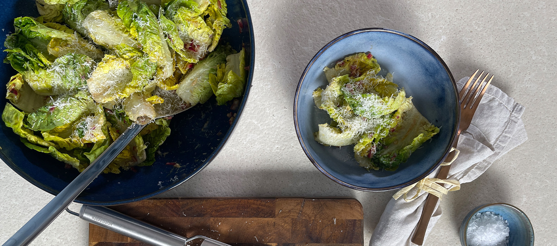 Schneller Romanasalat mit italienischer Vinaigrette