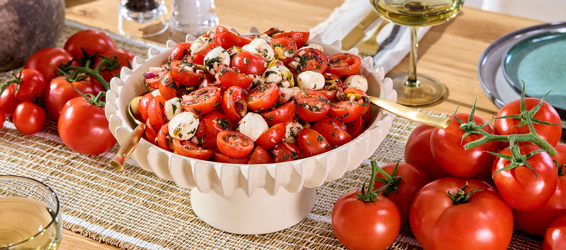 Tomatensalat mit Mini-Mozzarella