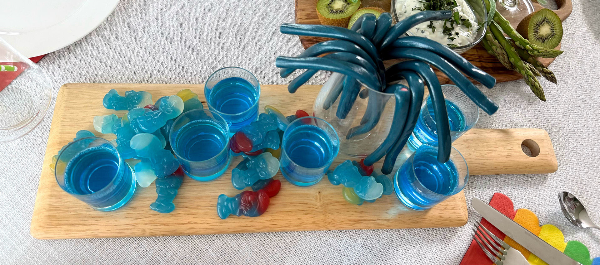 Blaue Wackelpudding-Shots