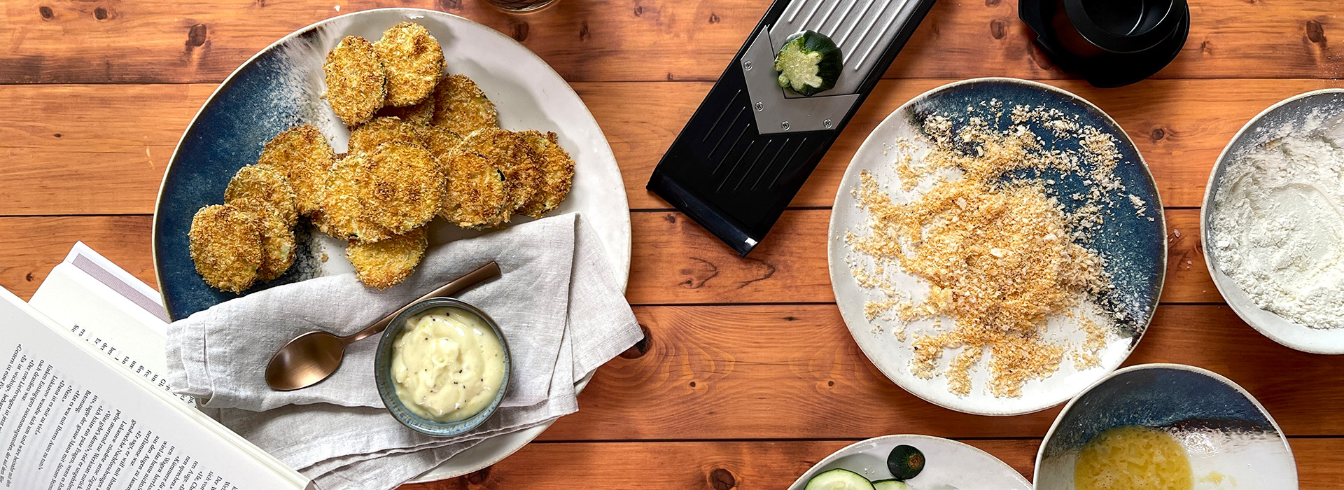 Zucchini-Chips mit Zitronenmayonnaise