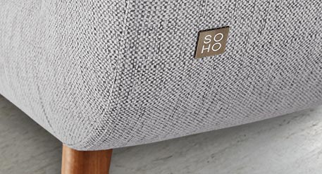 SOHO, Detailansicht grauer Bezugsstoff