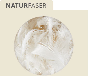 Naturfaser, Nahaufnahme von Daunen