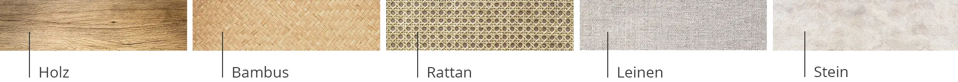 Strukturen als Bild für Holz, Rattan, Stein, Leinen und Bambus