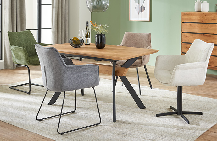 Mix und Match - Stühle für das Esszimmer mit verschiedenen Sitzschalen und Gestellen