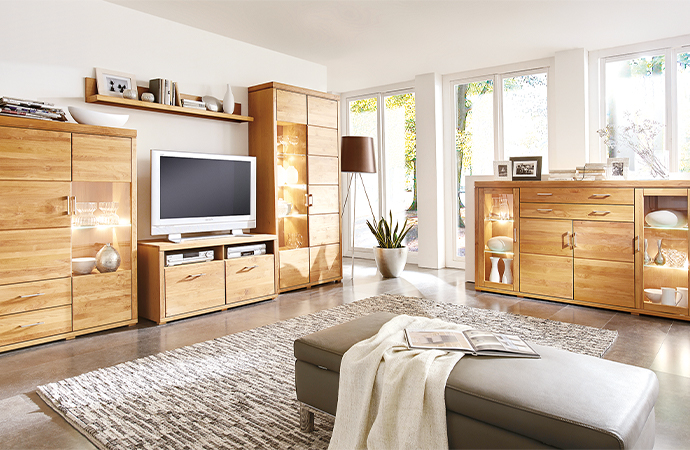 Geradlinige Wohnzimmer-Serie aus Holz