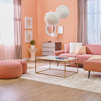 Wohnidee Pantonefarbe 2024 Peach Fuzz