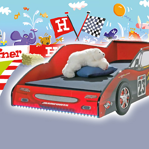 Kinderbett im roten Rennwagen-Design