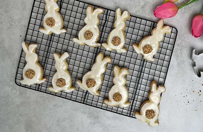 Zum Rezept Osterhasen mit Giotto-Bommelschwänzchen