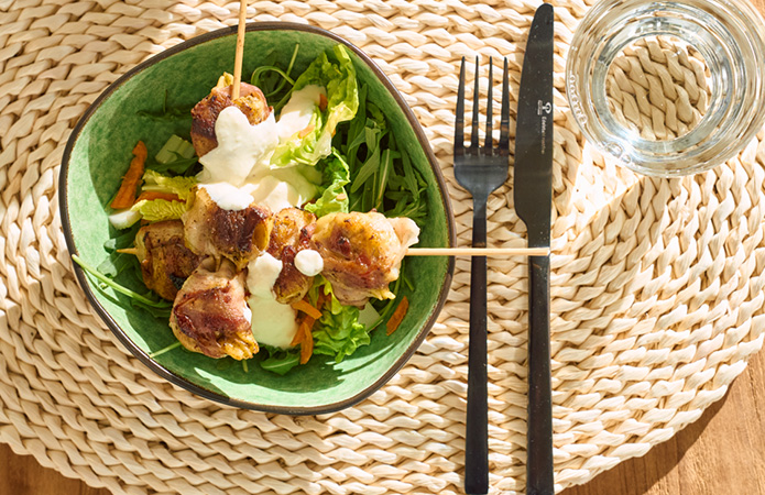 Tortelloni-Bacon-Spieße