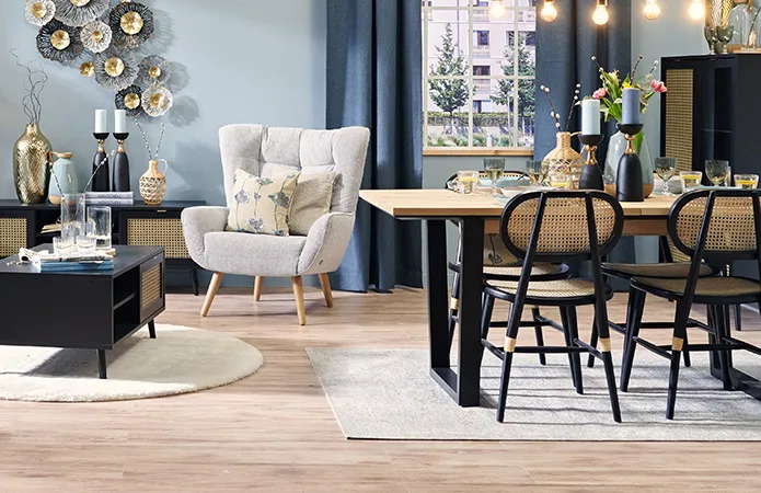 Zur Wohnidee Black Rattan